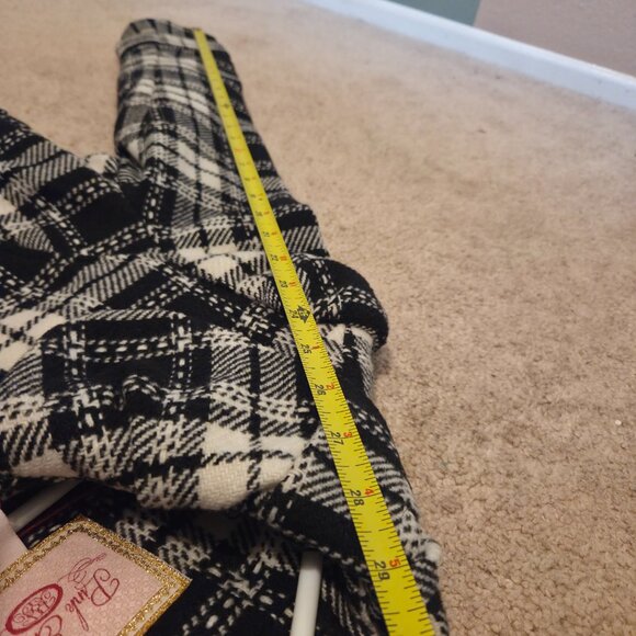 Pink Envelope Women's Medium Winter Black and White Checkered Coat - Picture 7 of 8